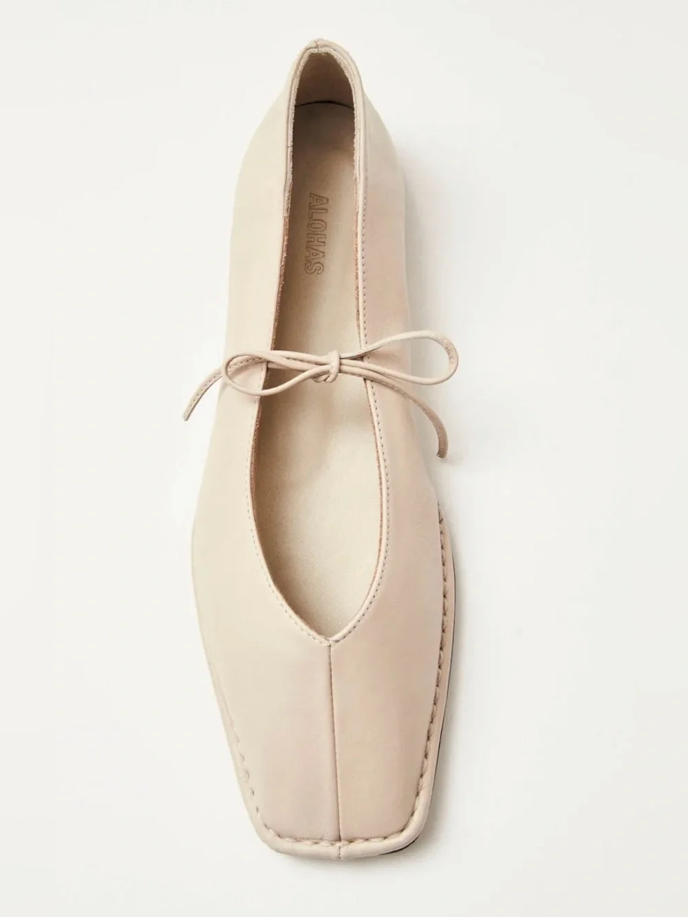 ALOHAS SWAY CREAM LEATHER BALLET FLATS - Picture 3 of 6